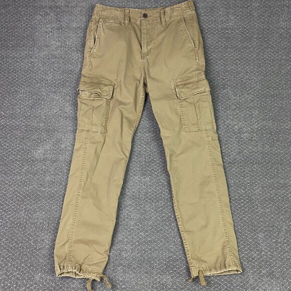 American Eagle Flex Cargo Pants Men's 30 x 32 Fits 31 x 28 Khaki Tan Stretch - Picture 1 of 13